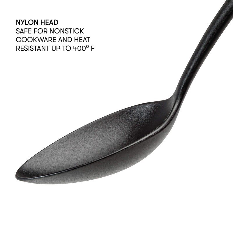 Cooking Light Serving Spoon, Non-Stick Cookware Heat Resistant Kitchen, Dishwasher Safe Nylon Gadget, Black - Image 3